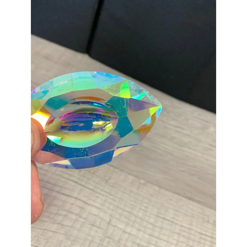 Aurora Borealis AB Crystal Suncatcher Large Marquise Prism Rainbow Maker 3152